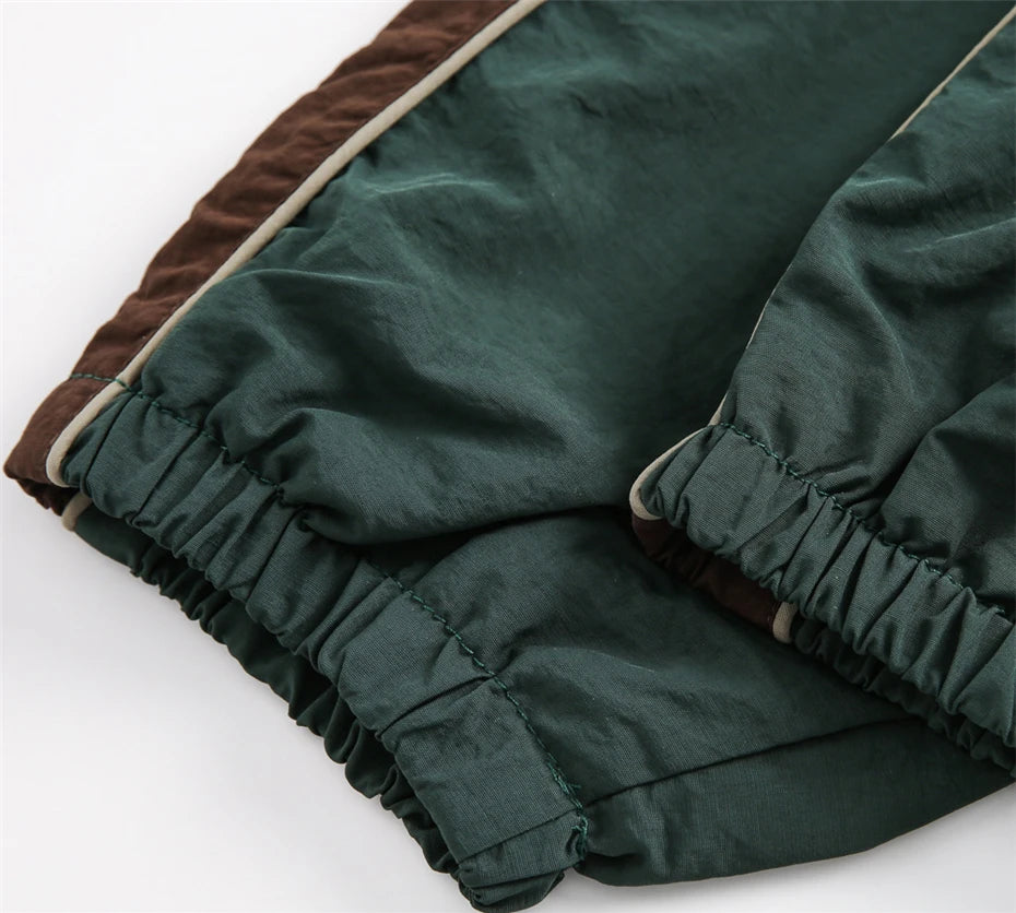 Color block windbreaker jacket, collar and zipper detail