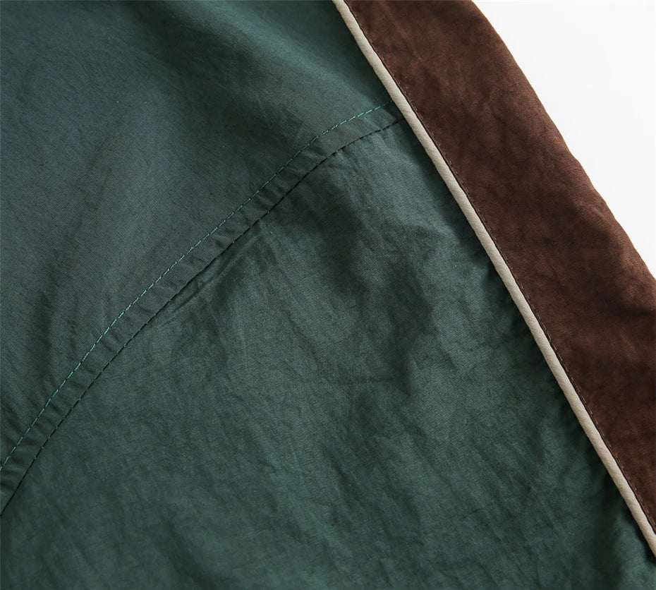 Color block windbreaker jacket, ribbed cuff detail