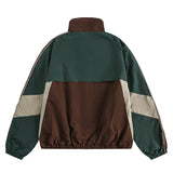Color block windbreaker jacket, side view