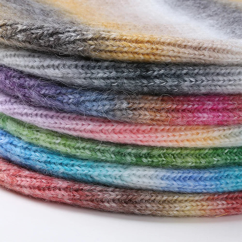 Colorful knit beanie, multiple colorways