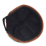 Corduroy brimless skullcap, angled view