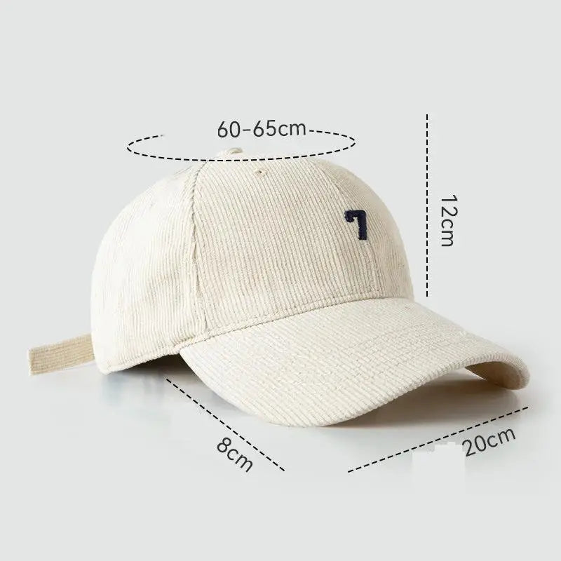 Corduroy baseball dad hat — side view