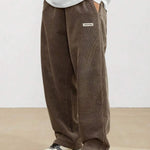 Corduroy straight-leg pants, front view