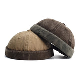 Cotton skullcap brimless hat — front view