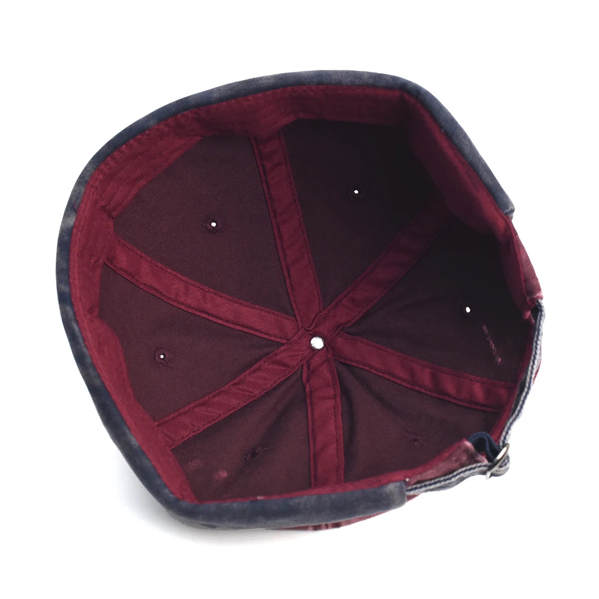 Cotton skullcap brimless hat — worn angled view
