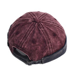 Cotton skullcap brimless hat — worn side view