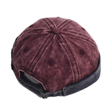 Cotton skullcap brimless hat — worn side view