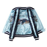 Reversible sukajan bomber jacket shown reversed, front view