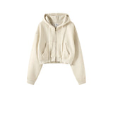 Trendy Cropped Acid Wash Hoodie