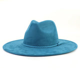 Wide Brim Suede Fedora Hat
