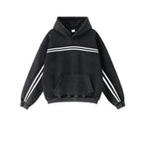 Trendy Stripe Hoodie with Kangaroo Pocket