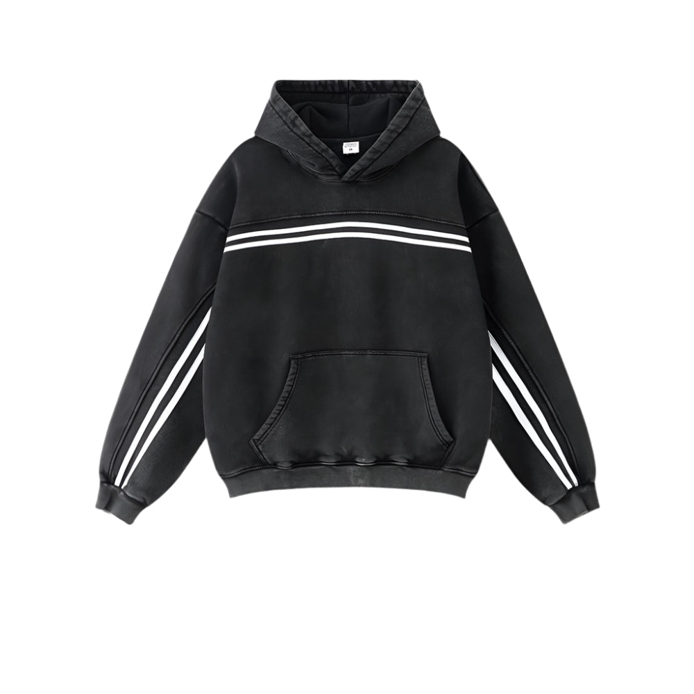 Trendy Stripe Hoodie with Kangaroo Pocket