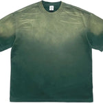 Dark green sun-faded gradient oversized tee — back view