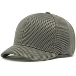 Dark Grey Adjustable snapback closure detail on short brim mesh baseball cap