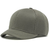 Dark Grey Adjustable snapback closure detail on short brim mesh baseball cap