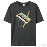 Dark Grey Vintage graphic tee, back view