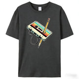 Dark Grey Vintage graphic tee, back view