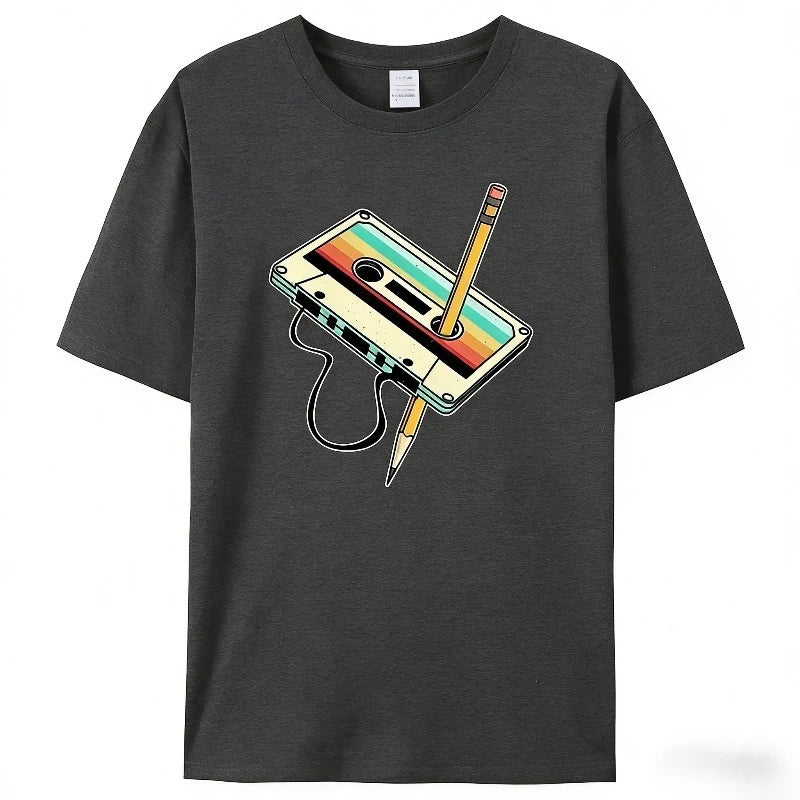 Dark Grey Vintage graphic tee, back view