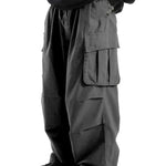 Dark Grey Wide-leg cargo pants, leg opening detail