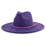 Wide Brim Suede Fedora Hat