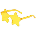 Darkyellow Star-shaped transparent jelly sunglasses, overhead view