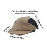 Beige cap with measurements on a white background