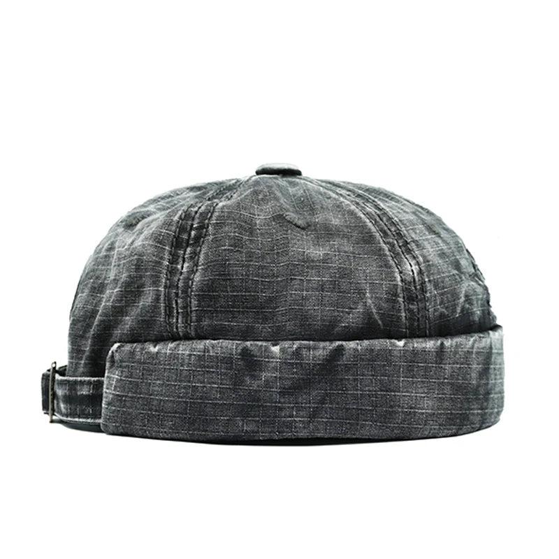 Distressed star brimless hat, graphic detail