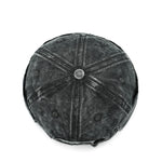 Distressed star brimless hat worn, front view
