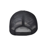 Distressed vintage wash trucker hat, three-quarter view