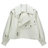 Faux Leather Cropped Moto Jacket