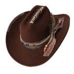 Funky Brown Distressed wide-brim cowboy hats stacked, showing multiple colorways