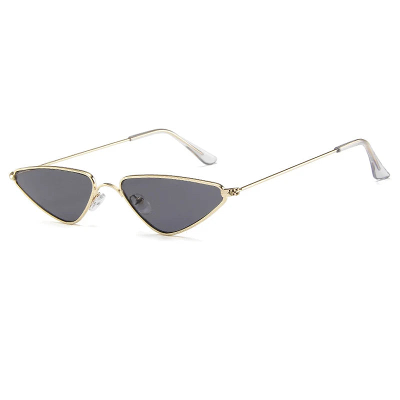 Gold-Black Micro triangle sunglasses, frame detail
