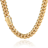 Stainless Steel Cuban Link Chain — Gold and Silver Streetwear Necklace