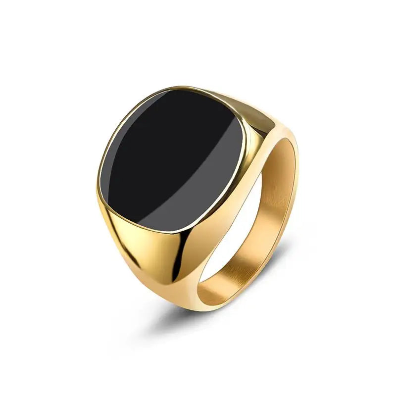 Sterling Silver Black Onyx Signet Ring