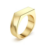 Unisex Square Signet Ring – Stainless Steel Flat Top Band