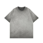 Gradient washed oversized tee — third colorway, crew neck close-up