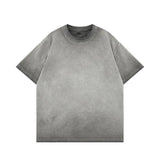 Gradient washed oversized tee — third colorway, crew neck close-up