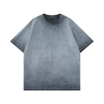 Gradient washed loose crew neck tee — front view, oversized streetwear fit