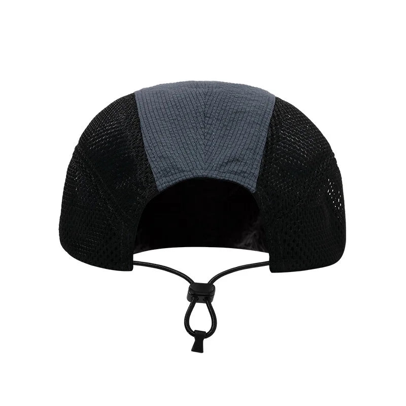 Black and gray mesh cap with a knot on a white background