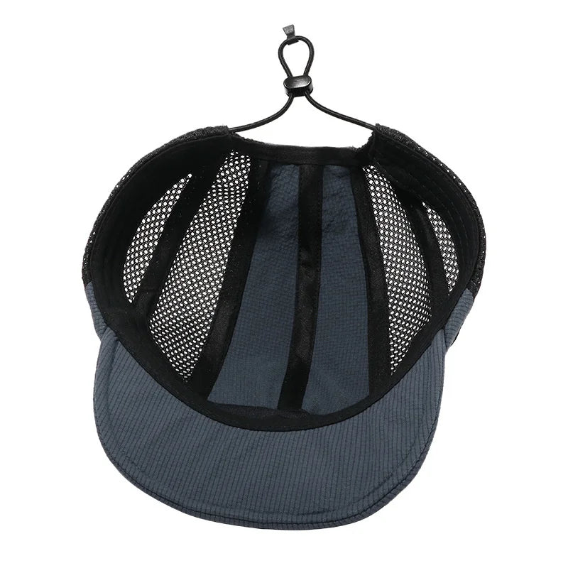 Gray mesh cap on a white background