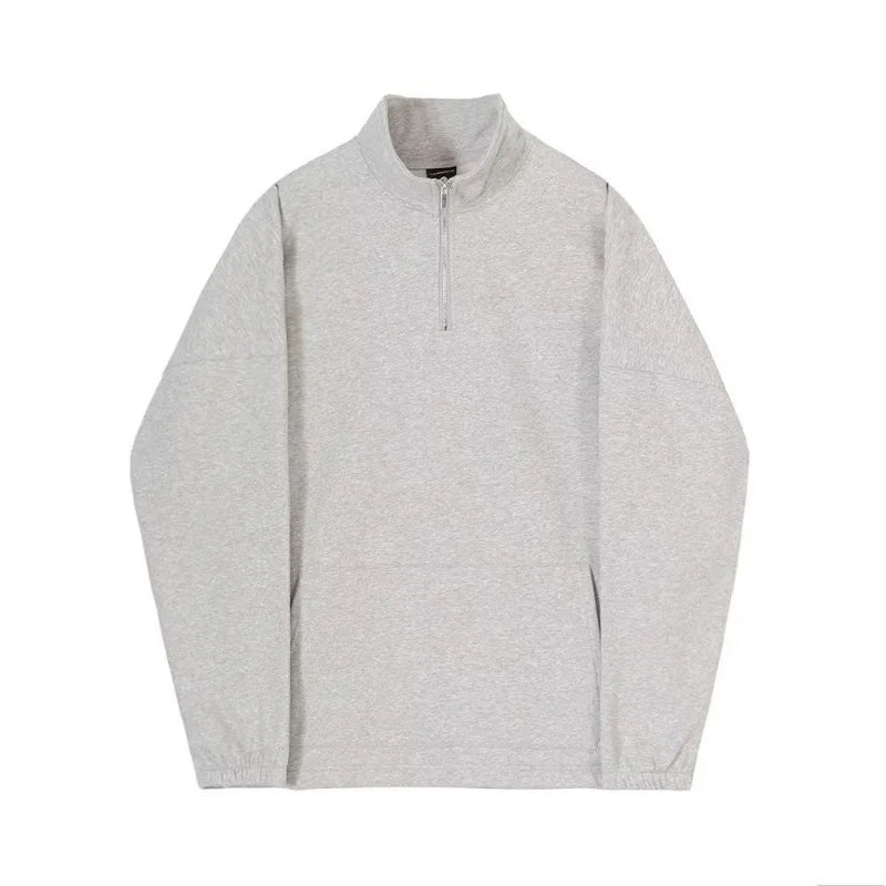 Gray Comfort 1/4 Zip Oversized Pullover
