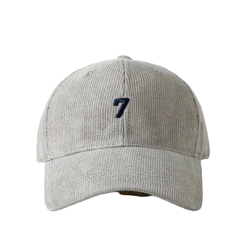 Gray Corduroy baseball dad hat — lifestyle shot