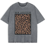 Gray leopard print oversized vintage tee — styled outfit shot