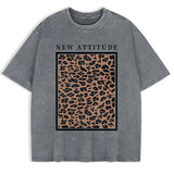 Gray leopard print oversized vintage tee — styled outfit shot