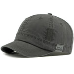 Gray Short brim baseball cap — detail view