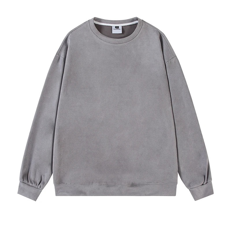 Streetwear Suede Sweatshirt