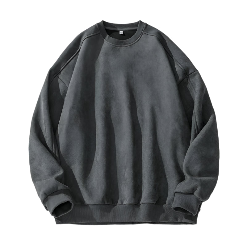 Soft Suede Streetwear Crewneck