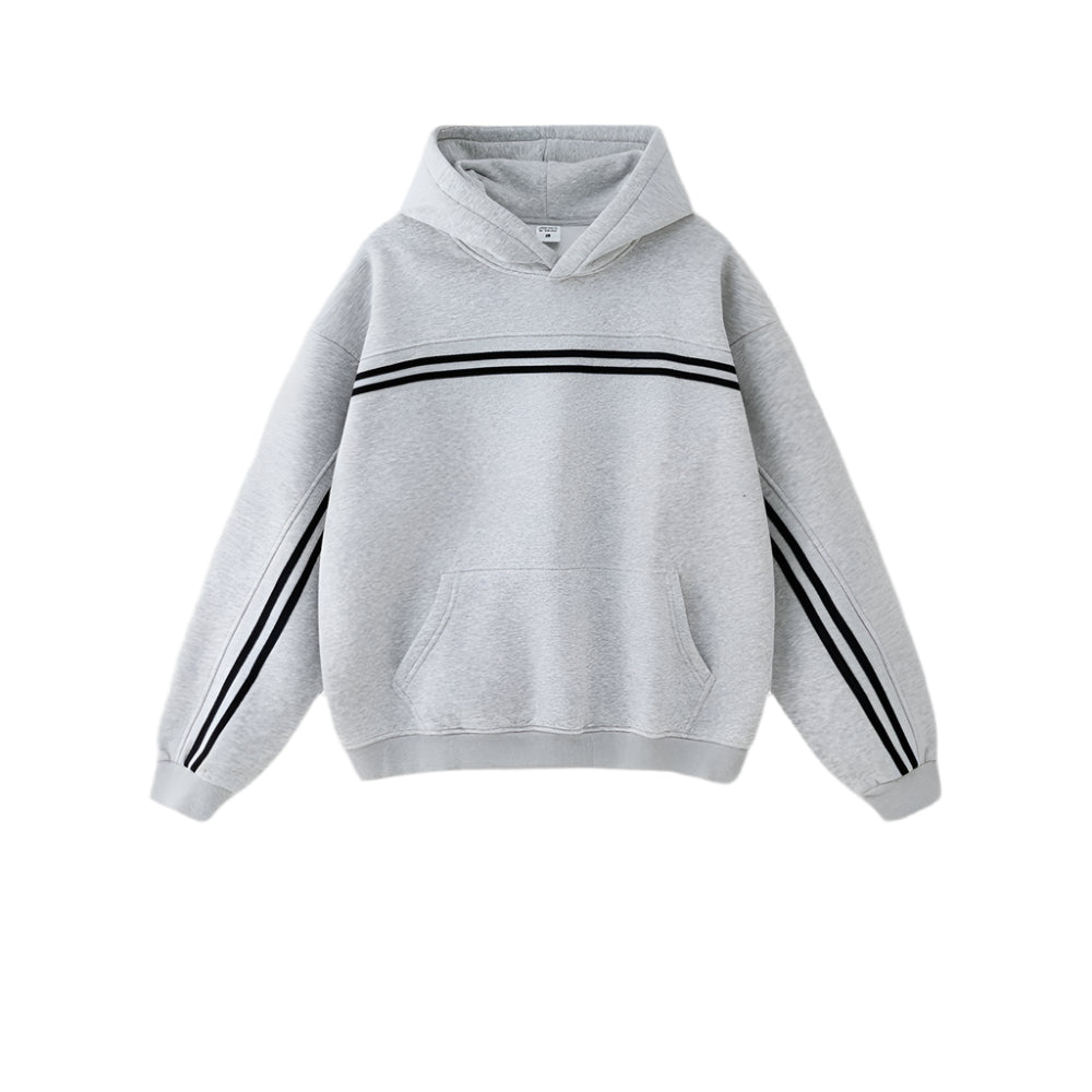 Trendy Stripe Hoodie with Kangaroo Pocket