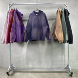 Acid Wash Zip Up Hoodie