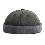 Green Cotton skullcap brimless hat — back view